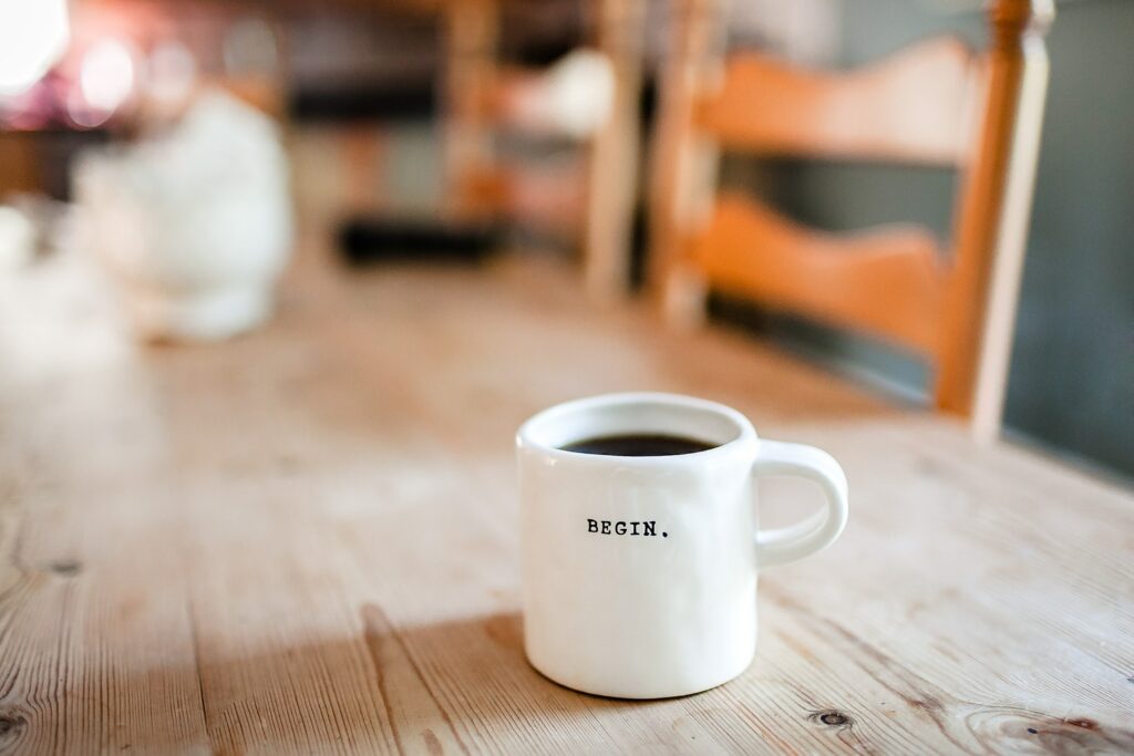 cup of coffee on dining table